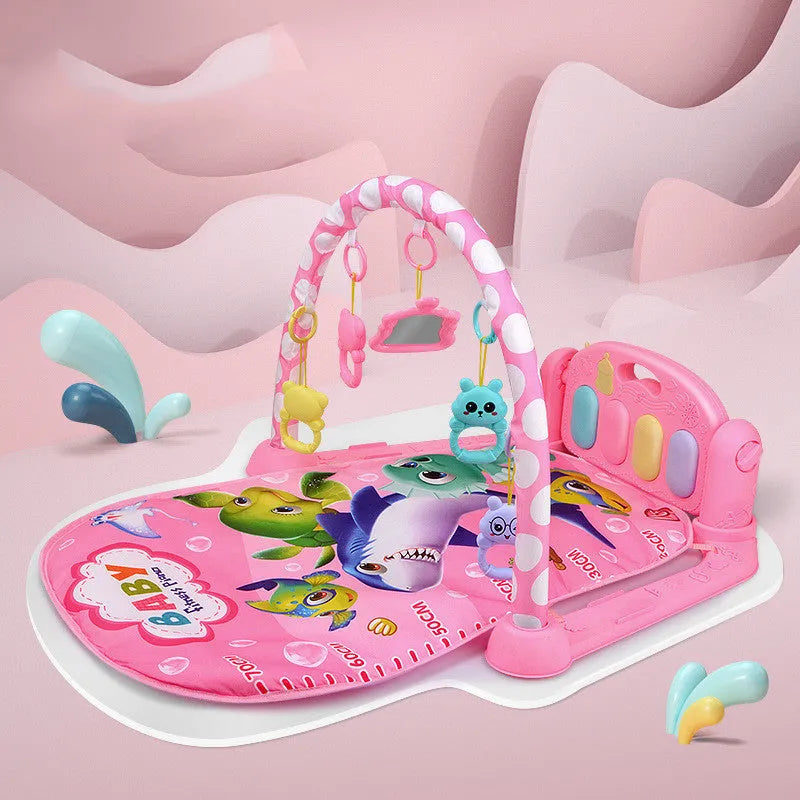 Baby fitness frame pedal piano toy with animal themes for infant developmental play