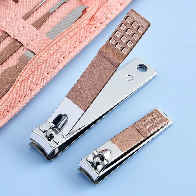 30-piece stainless steel nail clipper tool set in a portable case, available in multiple colours