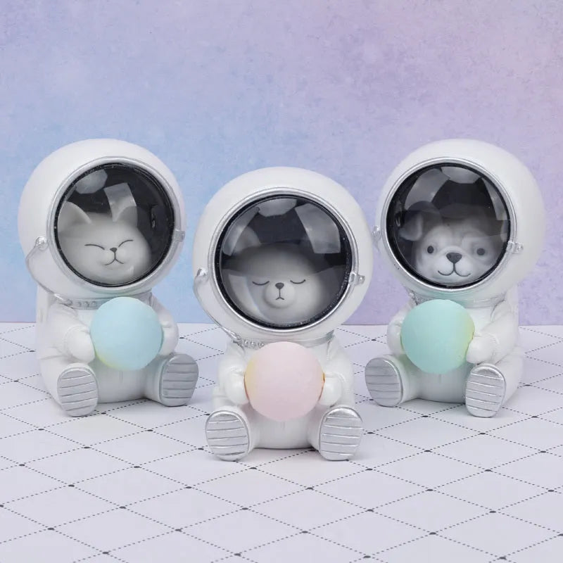 Starry sky animal atmosphere night light with resin animal sculpture and LED illumination