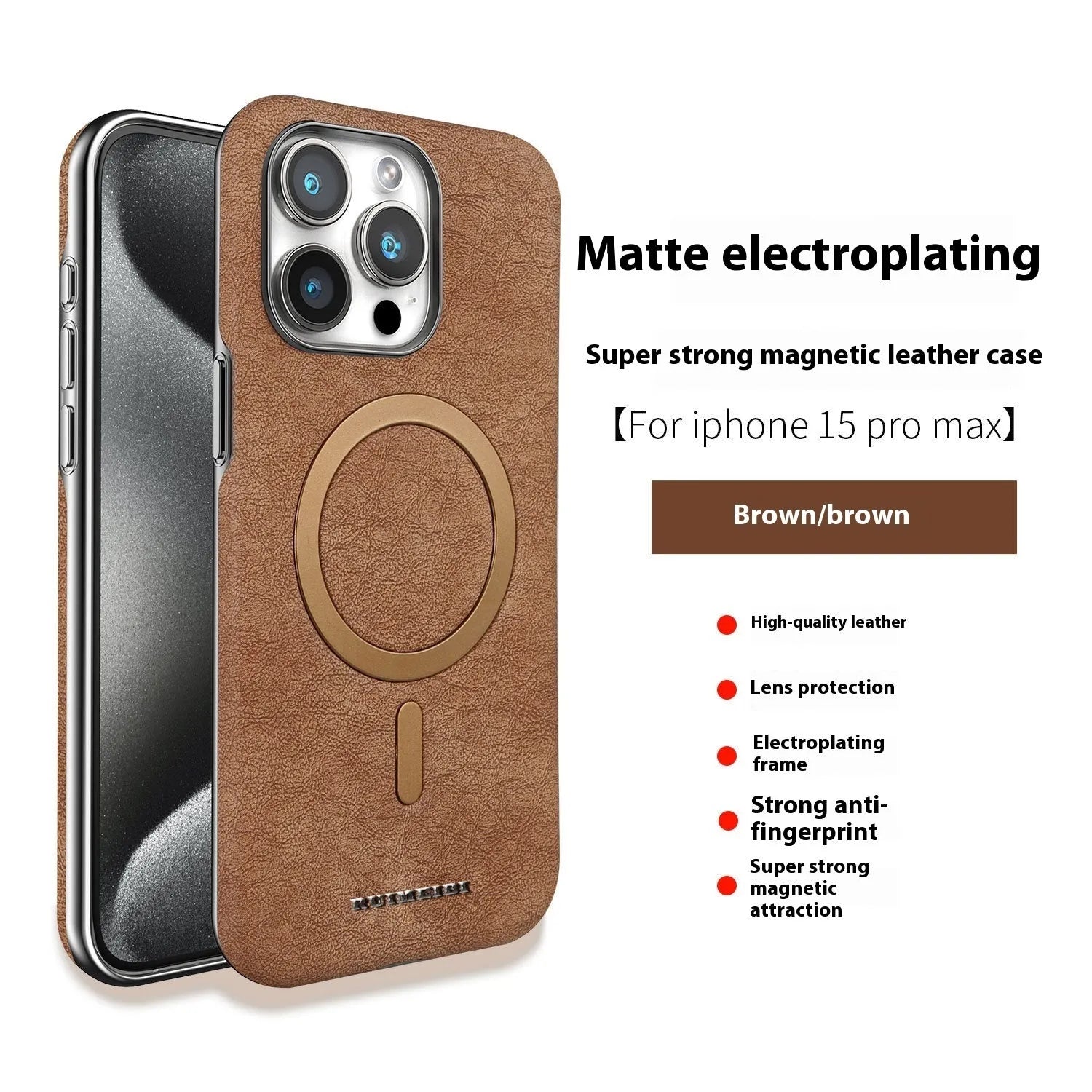 Electroplating half-pack external magnetic ring mobile phone protective cover in Dark Gray