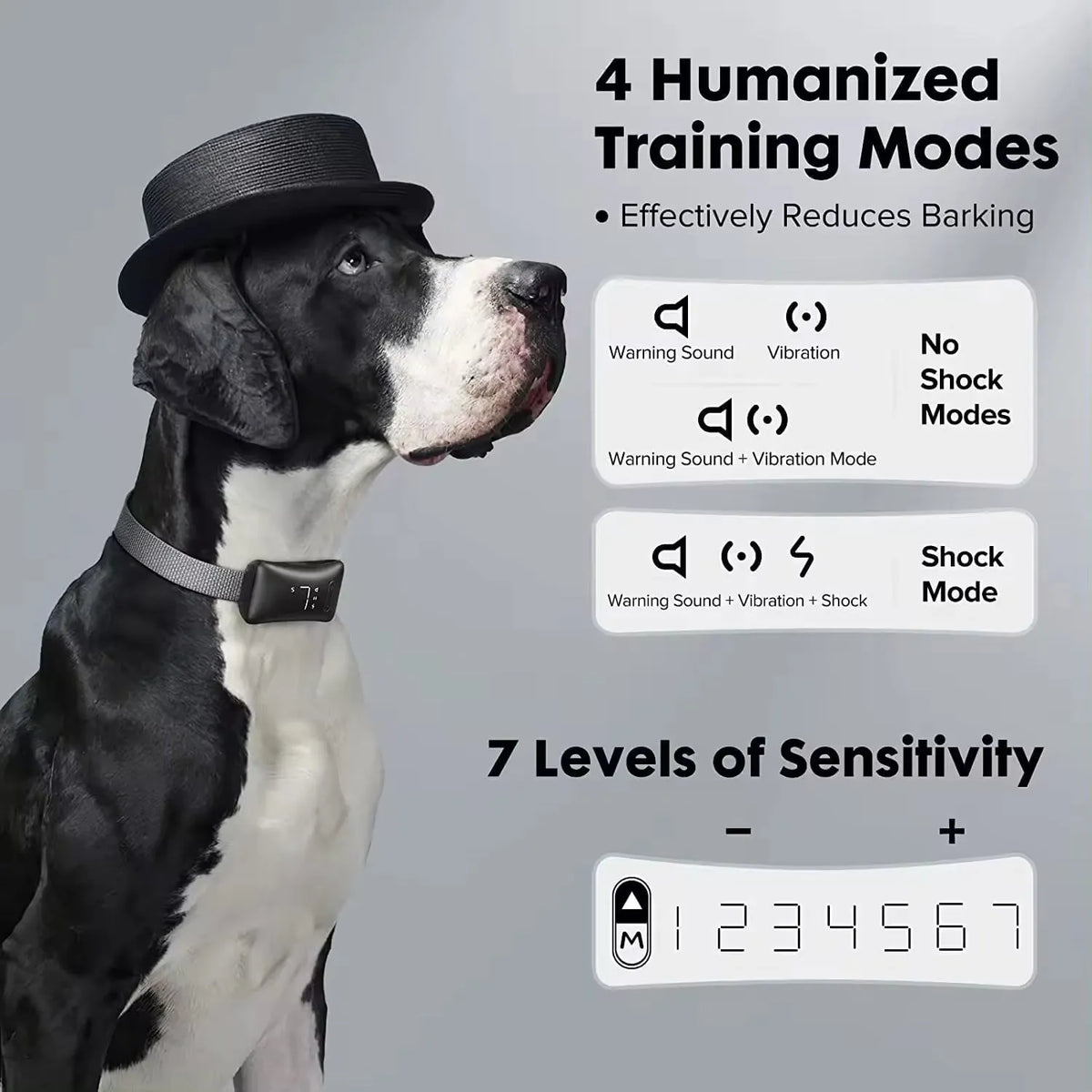 Smart Pet Bark Stopper Training Collar plastic black or white dog bark control device