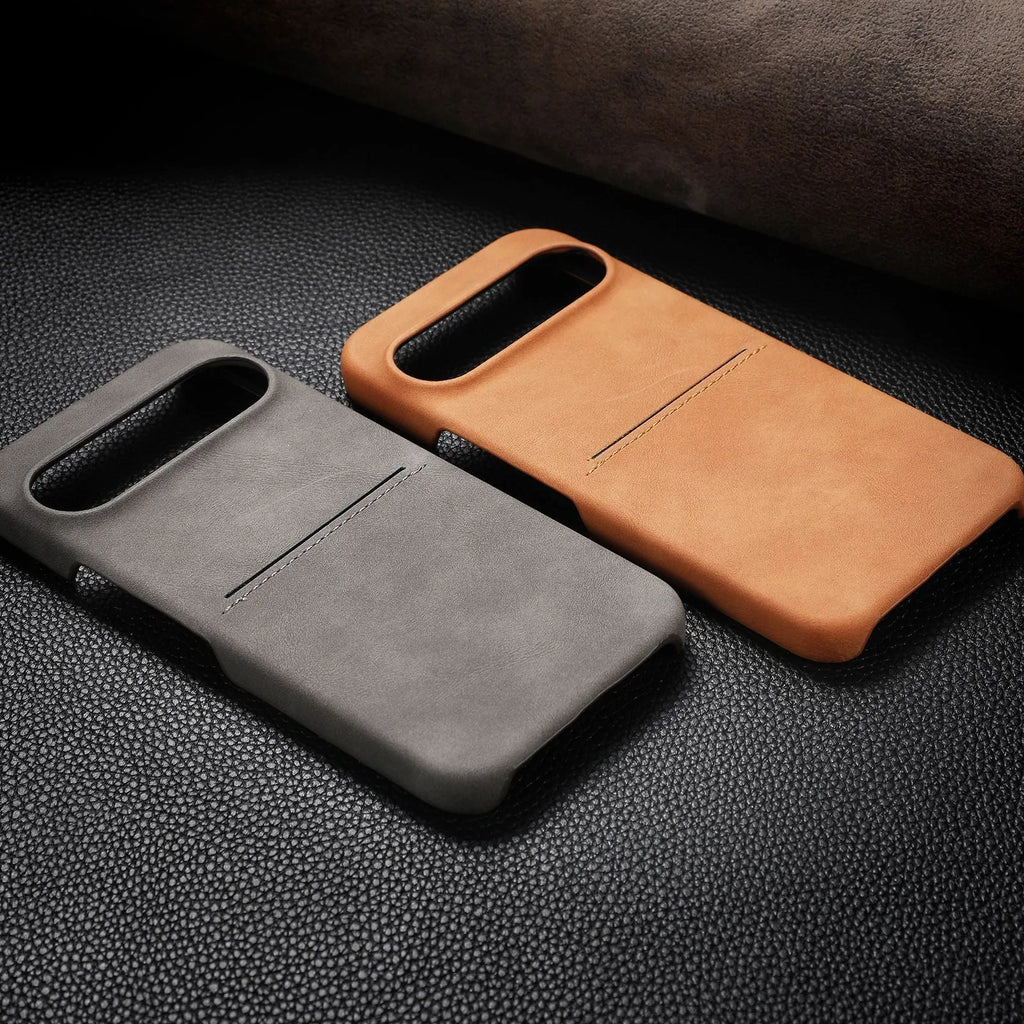 Business Skin vintage sheepskin card hard case for Google Pixel 8 Pro, black, frosted finish with card slot