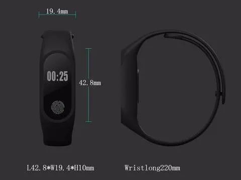 Motion intelligent hand ring fitness tracker in multiple colours on a wrist, showing heart rate and step display.