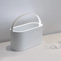 Pink portable plastic storage box with a built-in aluminium makeup mirror