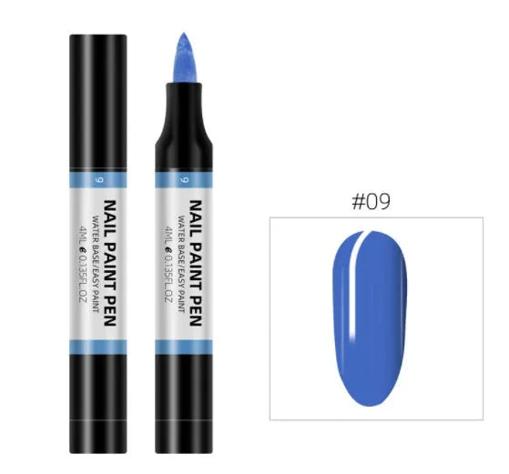 Water-based nail polish pen in 24 colours for 3D painting flower art, includes Light green, Orange, Wine red, and more shades