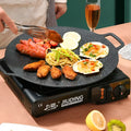 Round maifan stone non-stick iron baking tray in modern minimalist style, available in 28cm to 38cm sizes