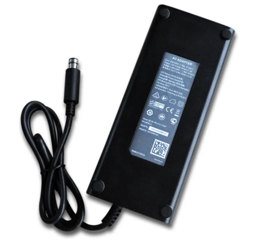 Black Microsoft XBOX360E AC power adapter with UK plug for 110V consoles