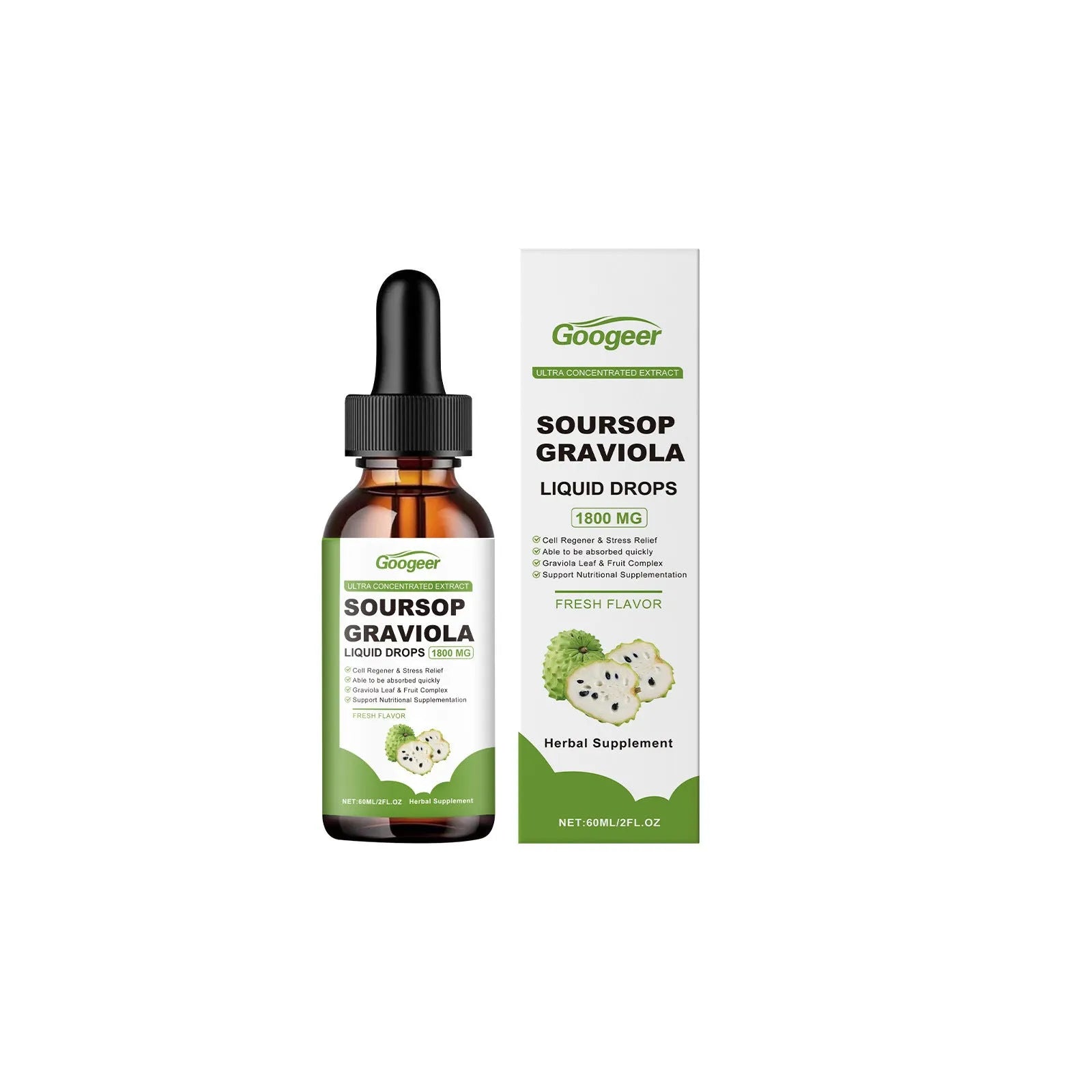 Googeer Liquid Drops Body Treatment bottle with dropper, 60ml volume for body skincare
