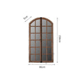 Log-coloured distressed wooden glass fake window wall mirror, A316 style.