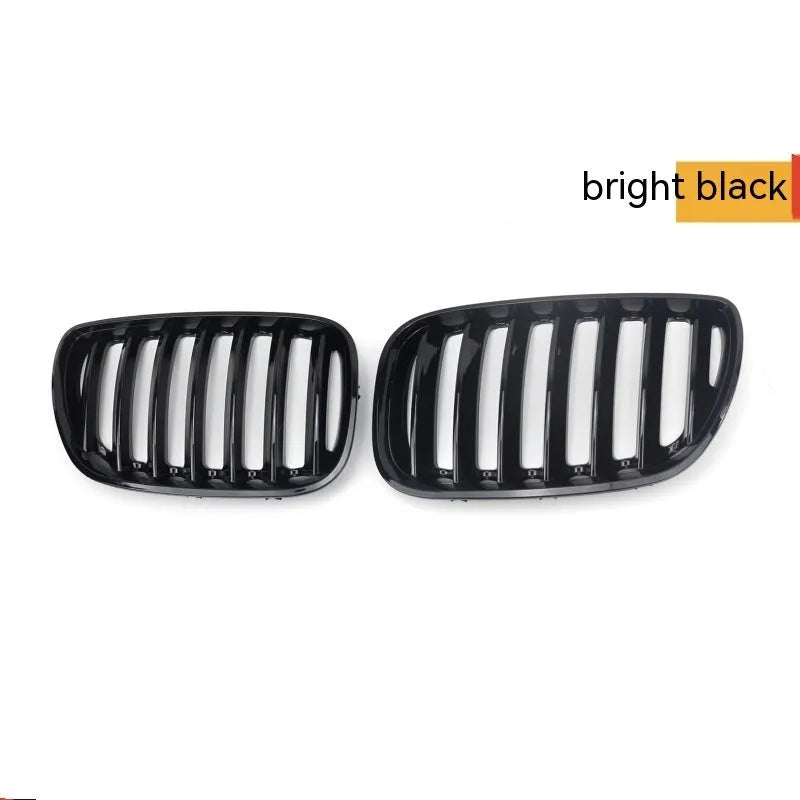 BMW X5 E53 replacement grille kit with 204-middle grid mesh pattern in bright black ABS plastic