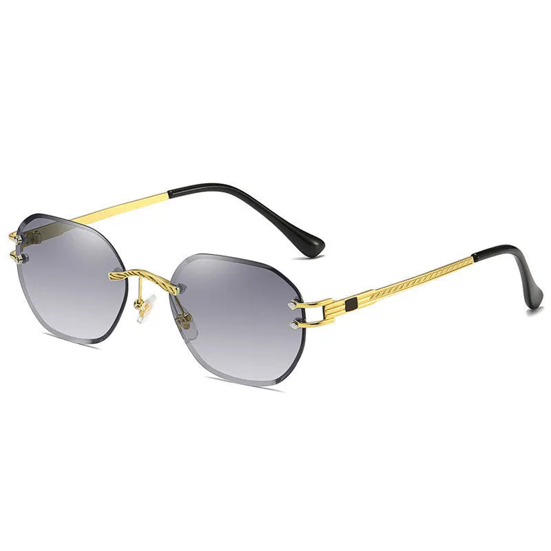 Gold frame sunglasses with gradient lens in various colour options showing front view