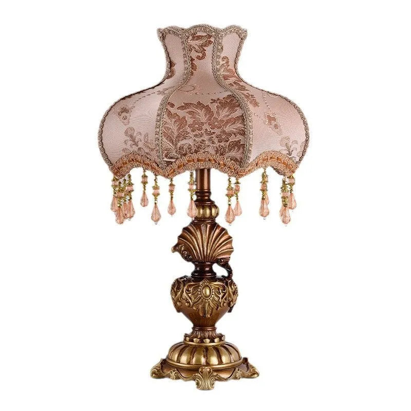 European style retro table lamp 55cm high shell design with button switch and 220V operation