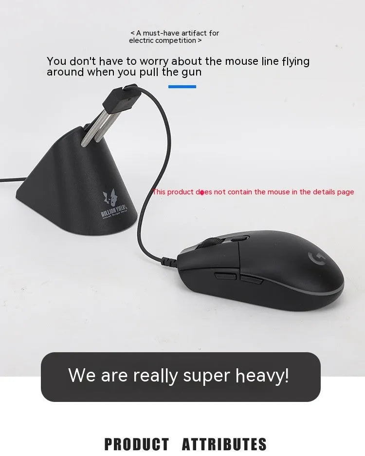 Black ABS plastic mouse cable holder bracket for desk organisation