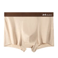 Men's mid-waist cotton boxer briefs with breathable mesh bottom crotch and non-printing coloured cotton fabric, sizes L-4XL.