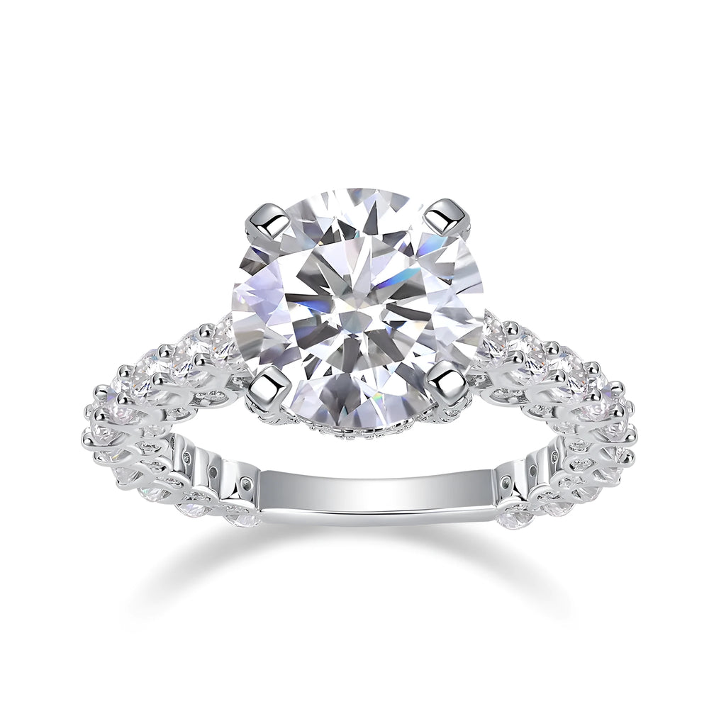 5-carat moissanite wedding ring set S925 silver platinum plating ring sizes 5 to 9 gift box