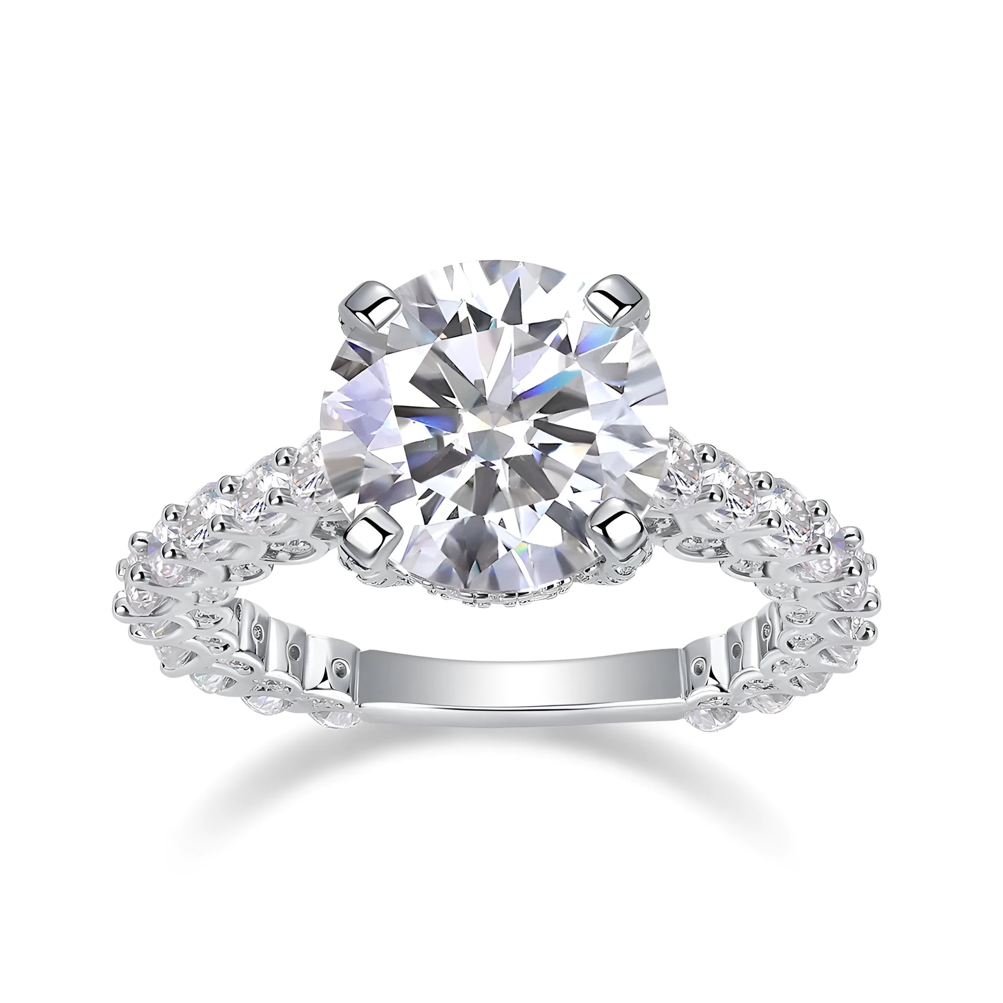 5-carat moissanite wedding ring set S925 silver platinum plating ring sizes 5 to 9 gift box