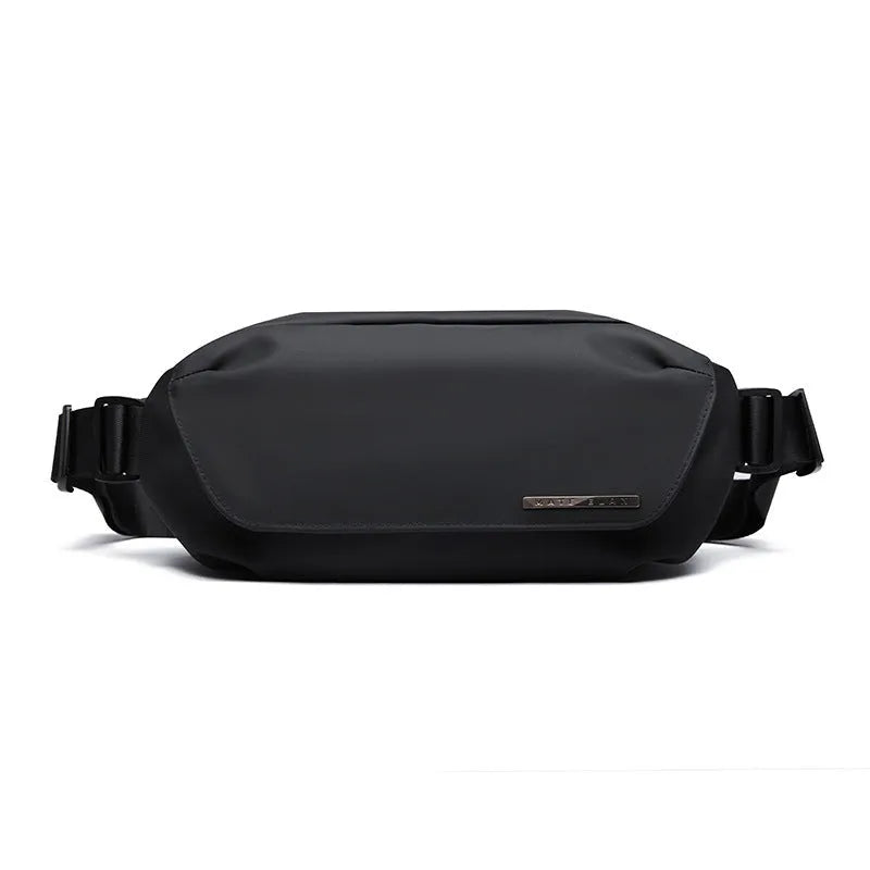 Black Oxford cloth men's messenger bag with street trend style and cross body design