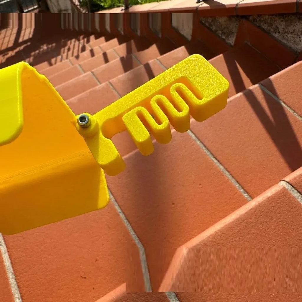 Yellow Creative Beachpool Phone Sunshade Holder clipping onto a smartphone.