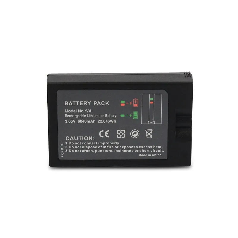 Black RV4 replacement battery for Ring Battery V4 doorbell, 6040mAh, 70x45.1x25mm, with Type-C cable