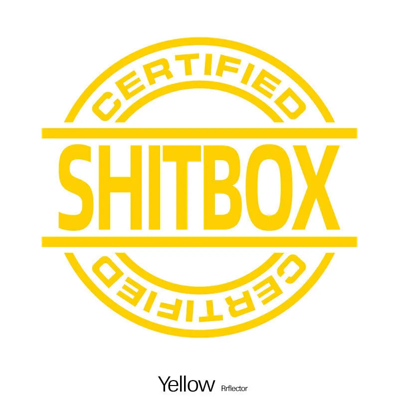 13x12cm vinyl car sticker showing colour options including glitter finish on vehicle door