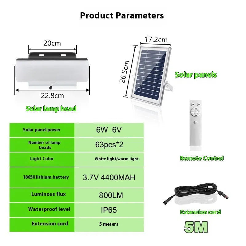Solar sensor wall lamp super bright street lamp tricolour light black shell outdoor mounting