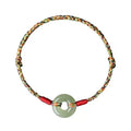 Handmade peace buckle colourful rope bracelet woven construction unisex accessory