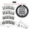 Magnetic false eyelashes with white curler, high-grade fibre, reusable, includes eyelash clip, natural look