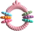 Blue TPR rubber dog chew toy shaped like a molar stick for small dogs on a white background.