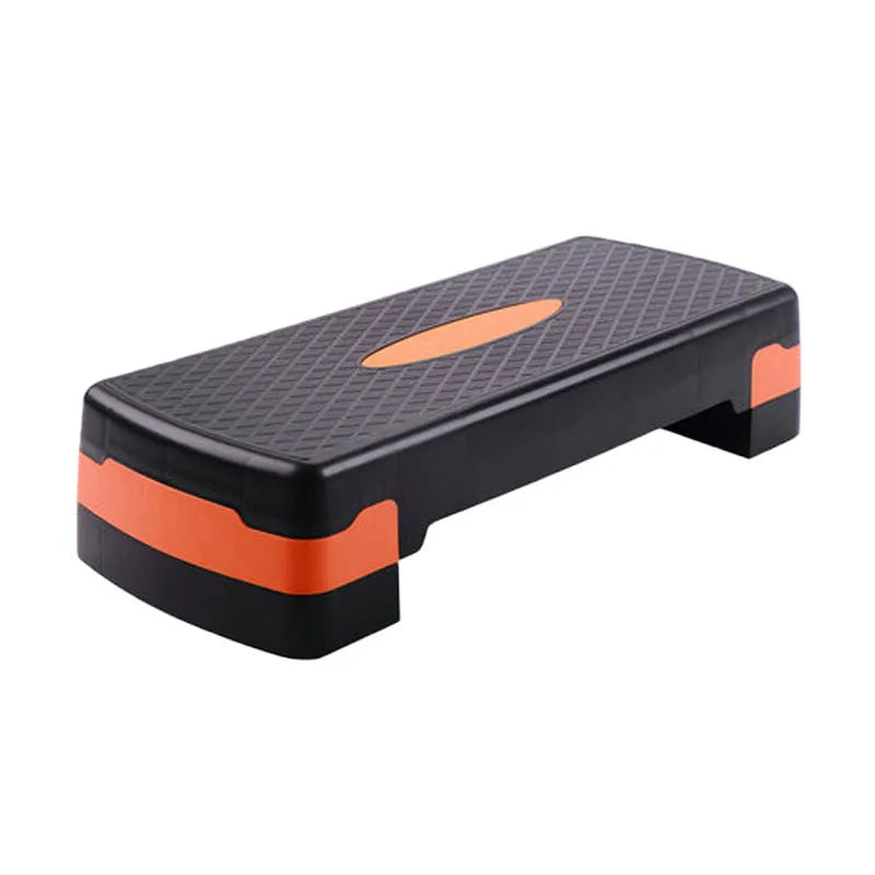 Grey Fit Step aerobic fitness stepper platform on a wooden floor.