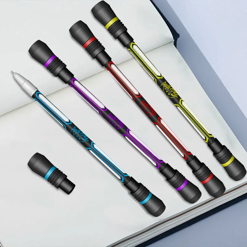 Frosted silica gel grip anti slip rotary pen with 0.35mm needle point.
