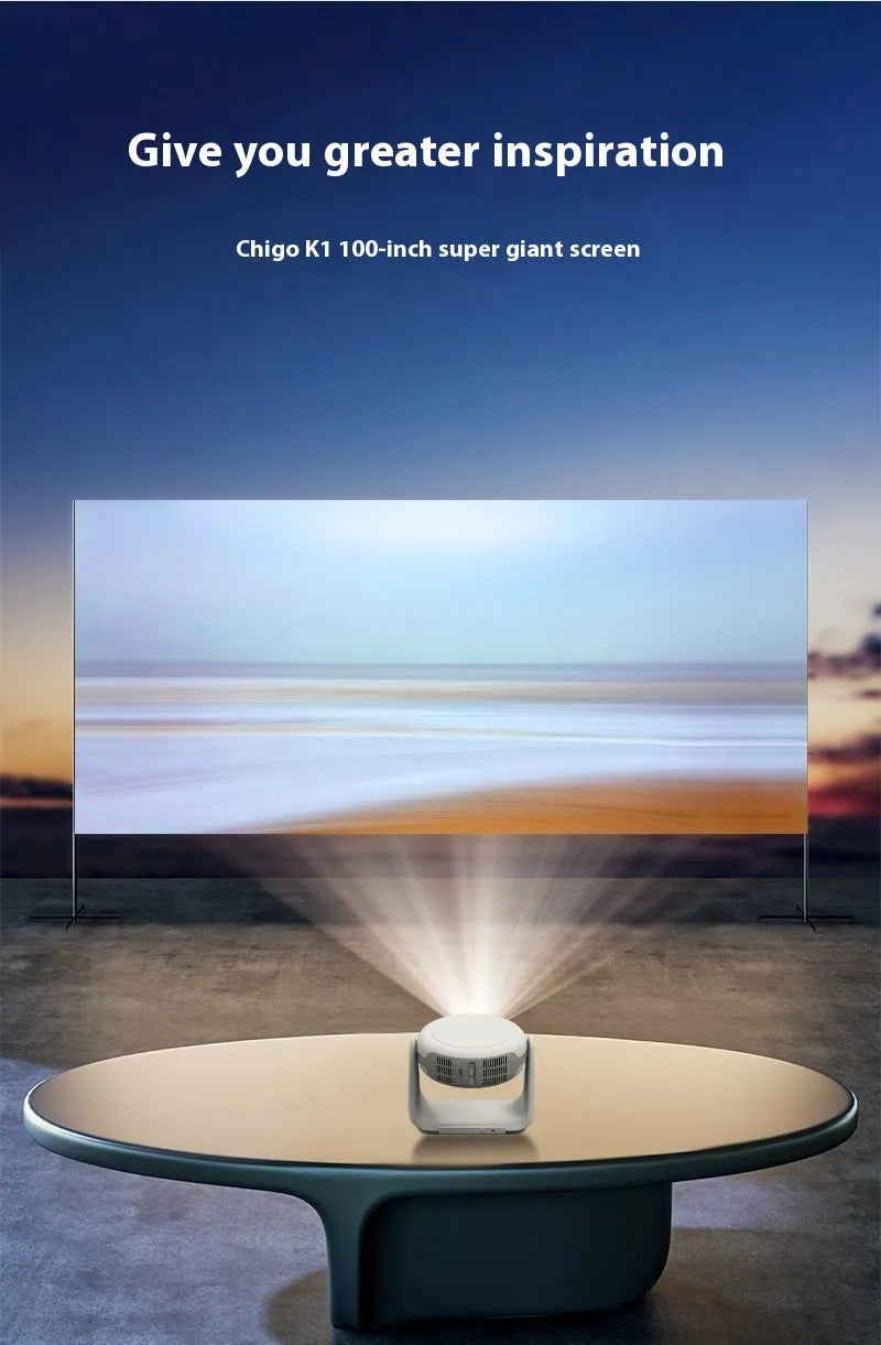 5G intelligent voice projector with 1920x1080dpi resolution, 1500 lumens brightness, and WiFi smart control for direct wall projection