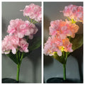 Solar hydrangea garden light in chosen colour with rubber construction and floor outlet design