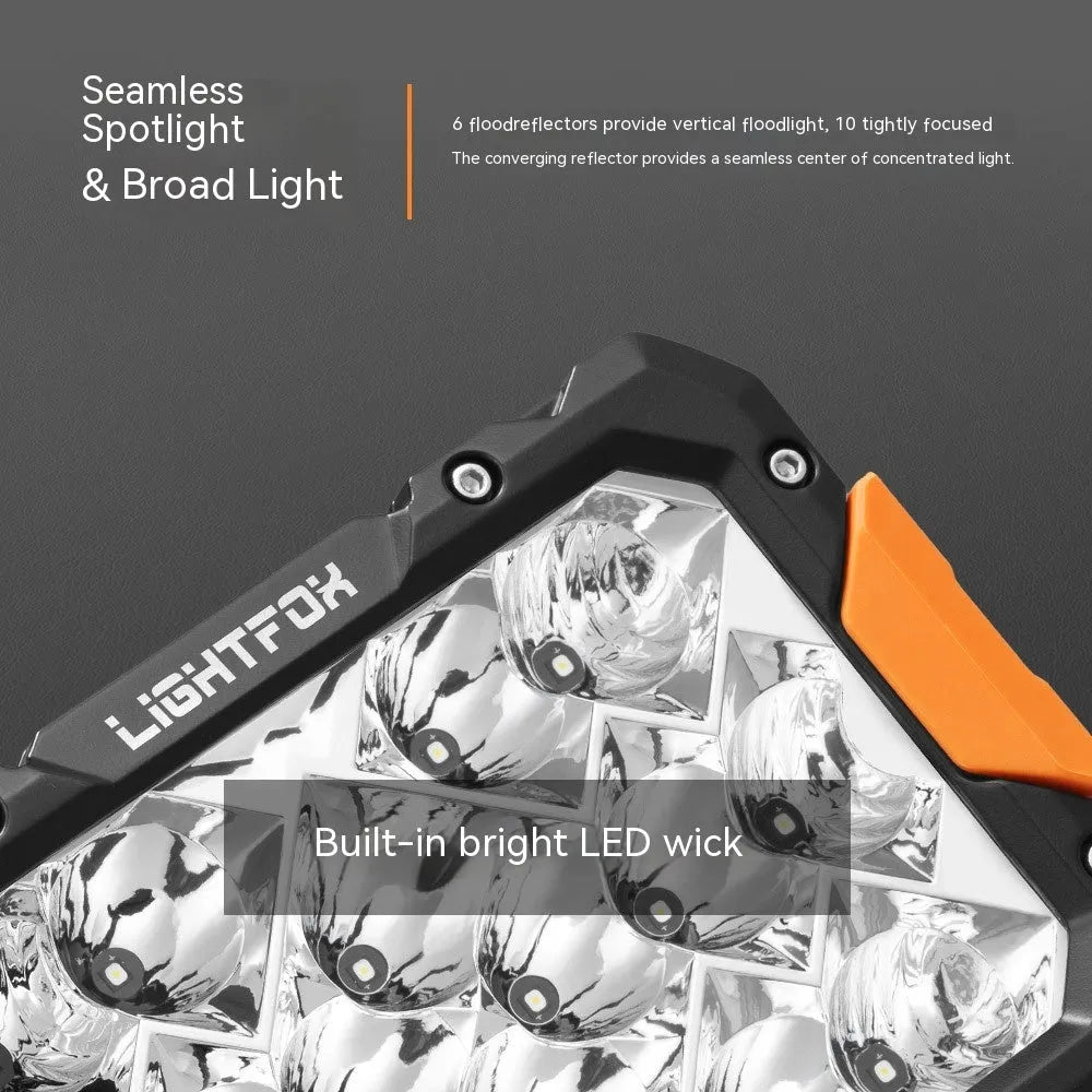 A pair of black aluminium LED front bumper lights for universal fit on trucks and 4x4s.