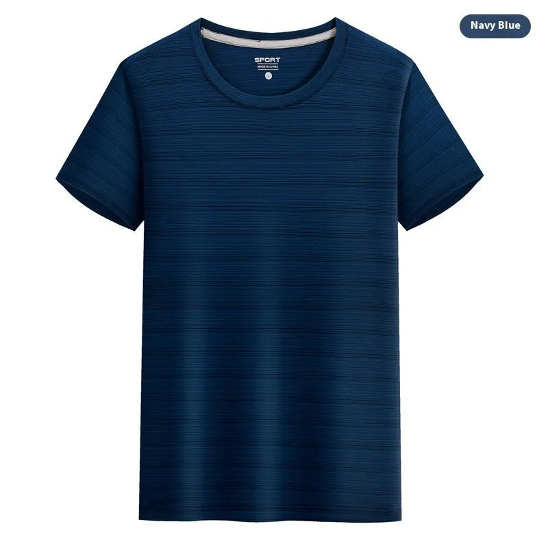 Crystal Silk quick-dry round neck t-shirt in a solid colour on a hanger.