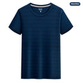 Crystal Silk quick-dry round neck t-shirt in a solid colour on a hanger.