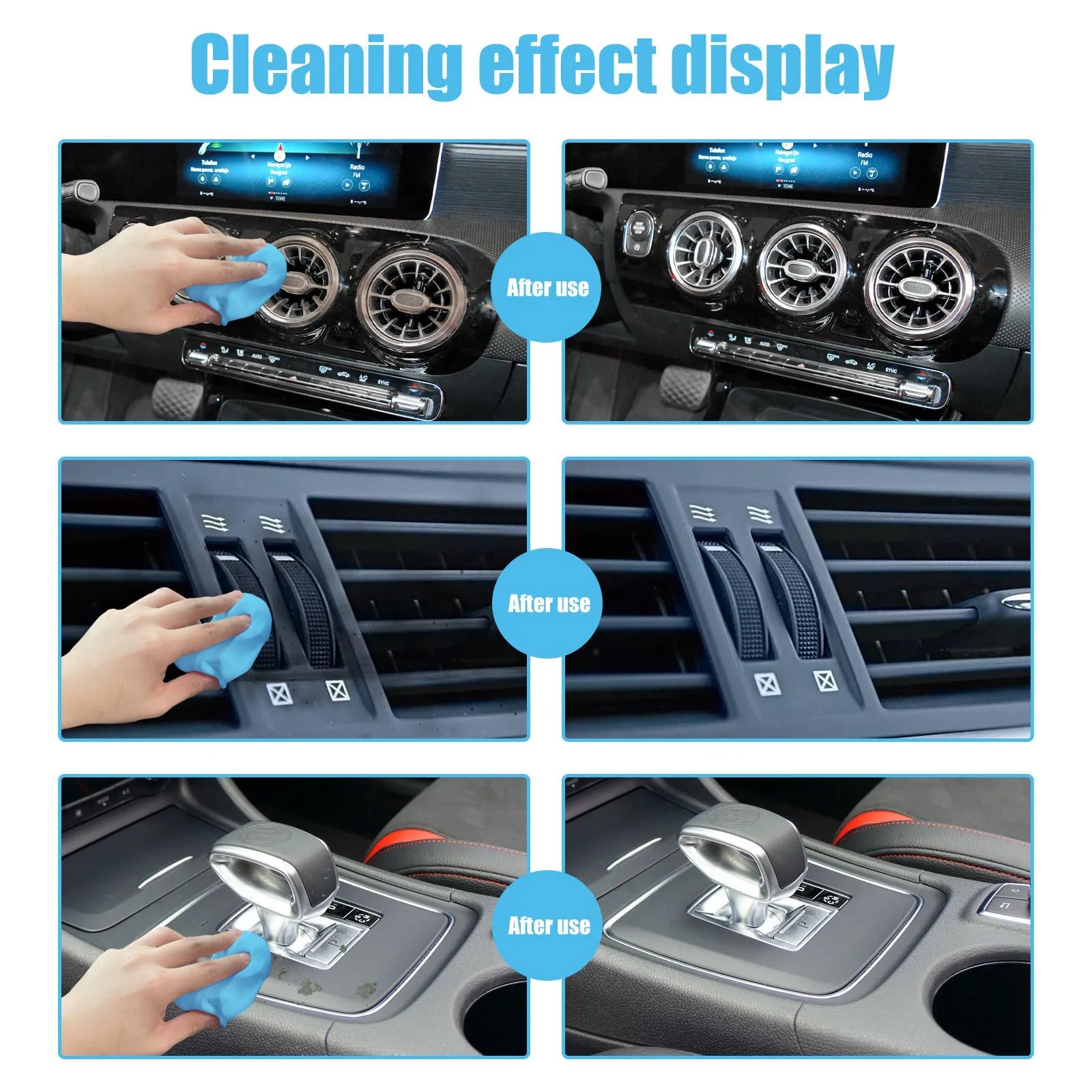 20g pack of beige car cleaning mud gel sheet for removing dust from interior gaps.