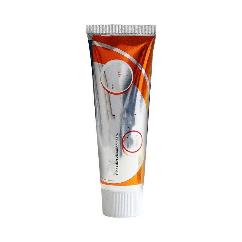 65ml white car windshield cleaning paste in container with sponge applicator for glass oil stain removal
