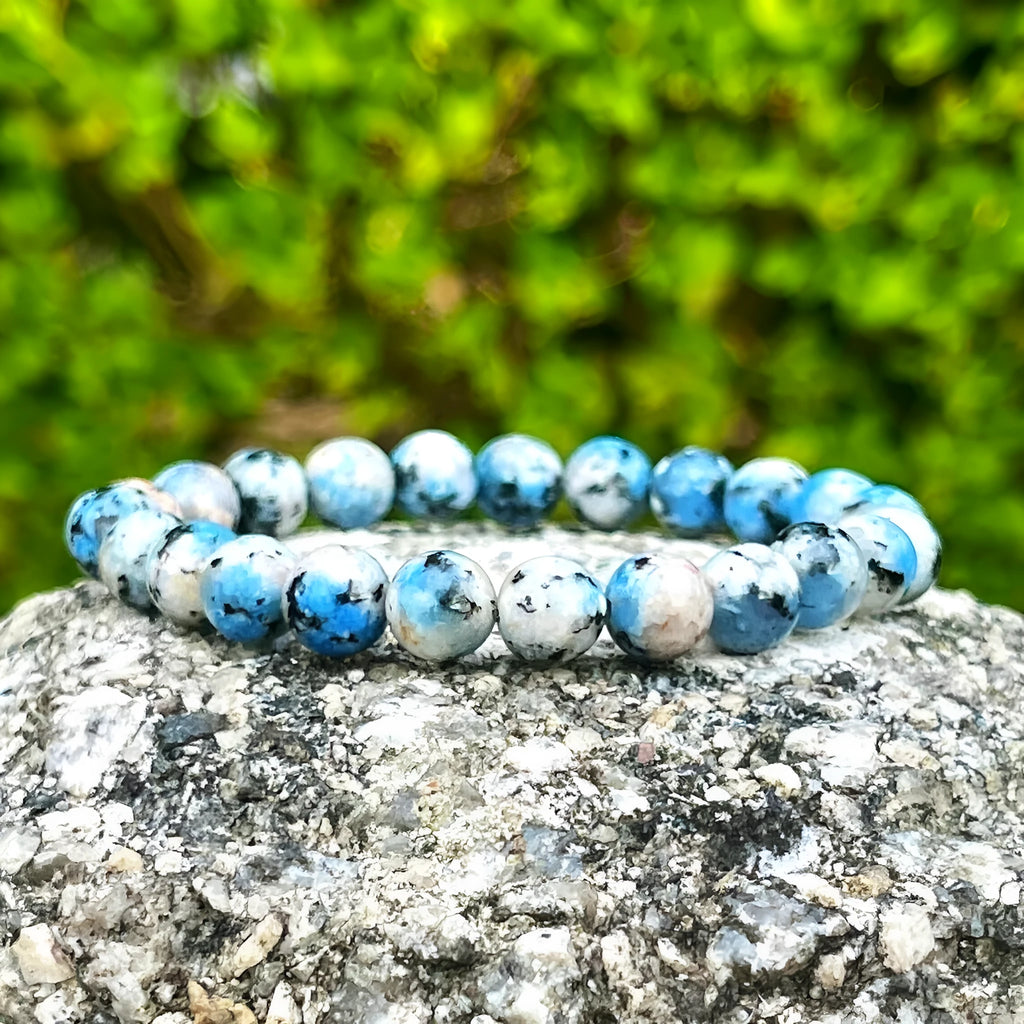 Handmade K2 azurite geometric beaded bracelet in new Chinese style