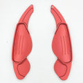 Aluminium alloy steering wheel shift paddles in silver, red, blue, and black for universal car interior modification.