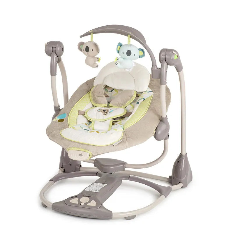 Baby rocking chair electric smart cradle in cherry blossom pink with Bluetooth remote control for infants 1-14 months