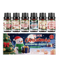 Christmas aromatherapy oil set showing six 10ml bottles with total 60ml volume for warm home fragrance