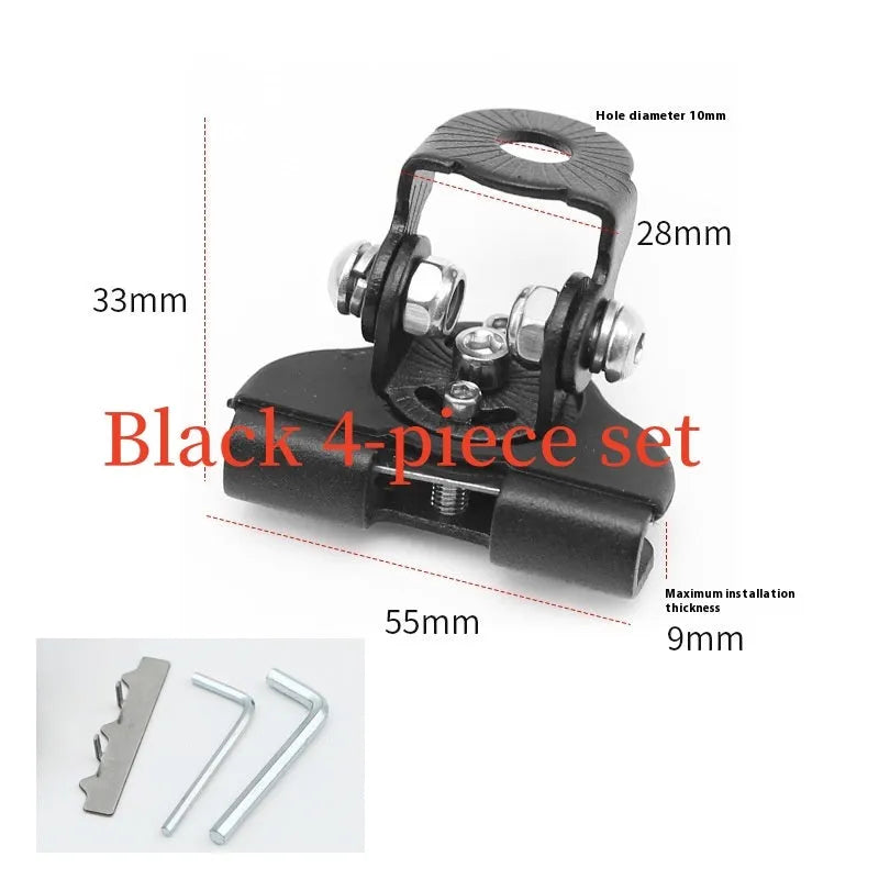 Black stainless steel car hood universal bracket clip holding an LED tube under vehicle bonnet edge