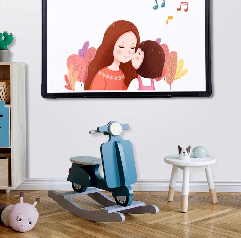 Hanging message display whiteboard 45x60CM with black frame and accessory gift pack including pens, magnets, and eraser