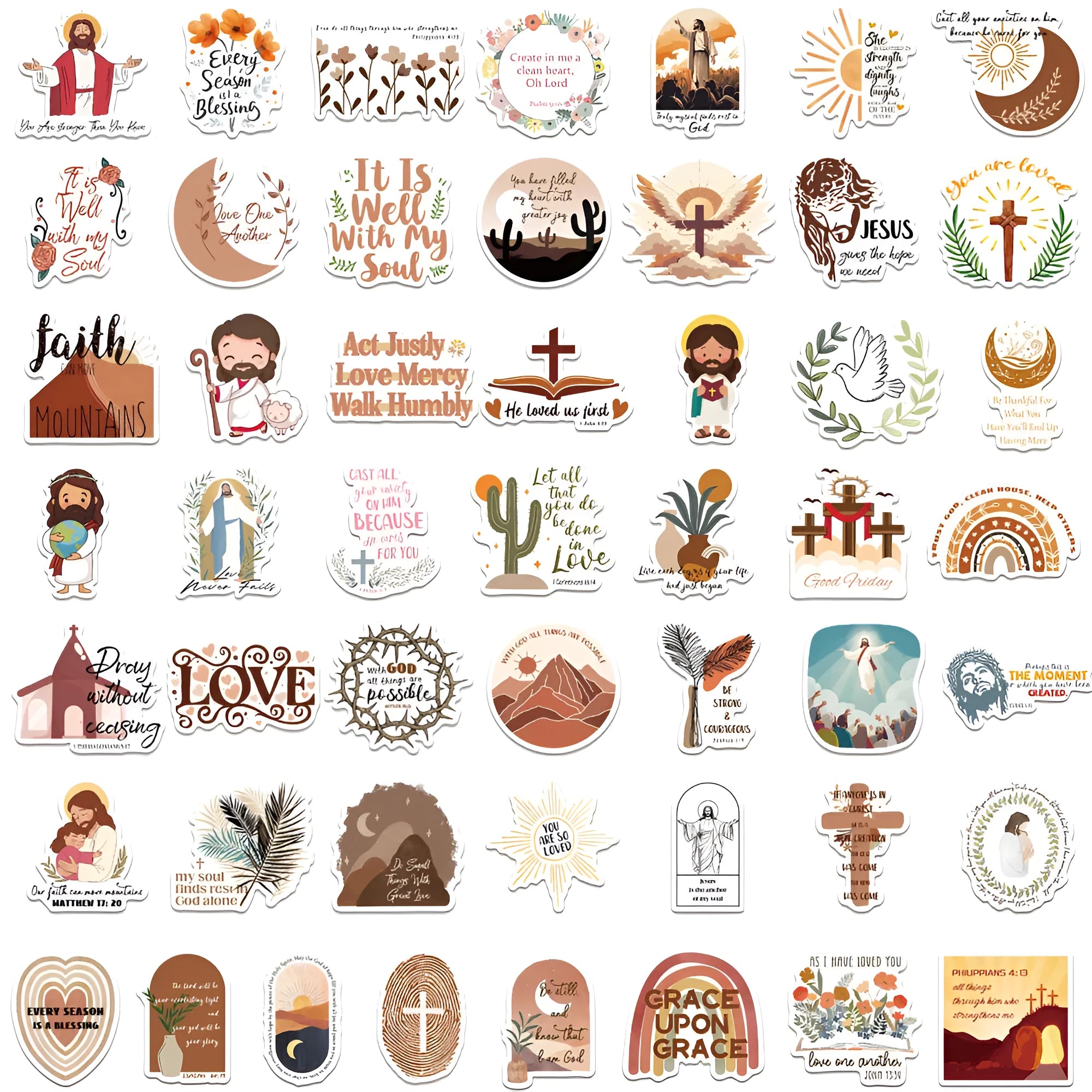 Set of 50 graffiti stickers with random pattern designs for personalised decoration