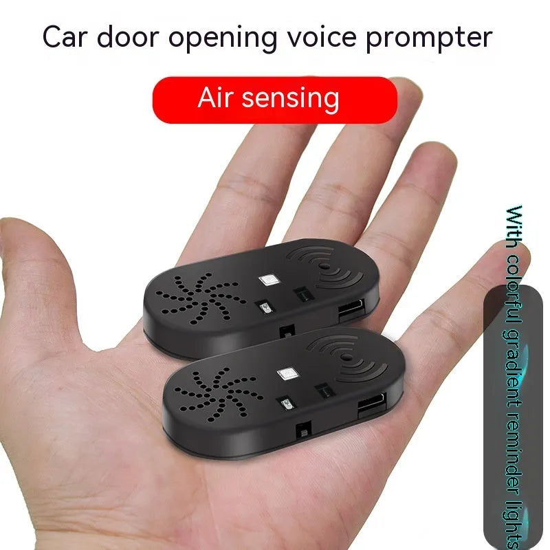 Black car door reminder with infrared sensor for vehicle safety warnings