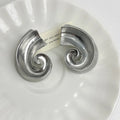 Geometric alloy ear studs with gold or silver electroplated finish measuring 5cm