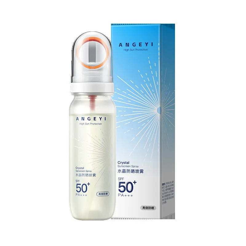 Crystal Sunscreen Spray SPF50 in 90ml bottle for military training and full body UV protection