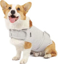 Brown brocade cotton dog anxiety relief tank top for separation anxiety on canine model