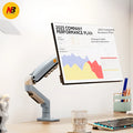 F80-XV grey computer monitor bracket robotic arm, aluminium alloy and cold rolled sheet, 42 x 31 x 10cm