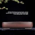 Handmade antique rectangular purple clay flower pot with traditional finish